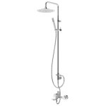 Bruma Adagio Bateria wannowo-natryskowa z deszczownicą Ø 250 mm na drążku i słuchawką na ruchomym uchwycie Chrom 1932621CR