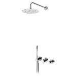 Bruma Adagio Zestaw natryskowy z deszczownicą Ø 230 mm ścienną i słuchawką prysznicową Chrom 1935701CR