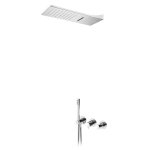 Bruma Adagio Zestaw natryskowy z deszczownicą ścienną ze strumieniem kaskadowym i słuchawką prysznicową Chrom 1935761CR