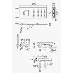 Bruma Adagio Zestaw natryskowy z deszczownicą ścienną ze strumieniem kaskadowym i słuchawką prysznicową Chrom 1935761CR