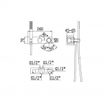 Bruma Adamastor Bateria wannowo-natryskowa podtynkowa chrom 3012002CR