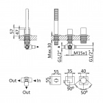 Bruma Adamastor Bateria wannowo-natryskowa na brzeg wanny chrom 3015012CR