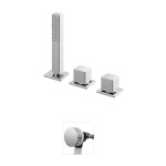 Bruma Adamastor Bateria wannowo-natryskowa na brzeg wanny z syfonem chrom 3015212CR