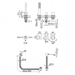 Bruma Adamastor Bateria wannowo-natryskowa na brzeg wanny z syfonem chrom 3015212CR