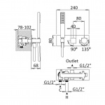 Bruma Adamastor Bateria wannowo-natryskowa termostatyczna podtynkowa chrom 1854412CR