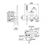 Bruma Adamastor Bateria wannowo-natryskowa termostatyczna podtynkowa chrom 1854512CR
