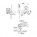 Bruma Adamastor Bateria wannowo-natryskowa termostatyczna podtynkowa z wylewką chrom 1854712CR