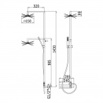 Bruma Adamastor Zestaw natryskowy 250 mm naścienny z ramieniem ściennym chrom 3012762CR