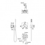 Bruma Adamastor Zestaw natryskowy 250 mm termostatyczny podtynkowy z ramieniem sufitowym chrom 1855602CR