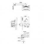 Bruma Adamastor Zestaw natryskowy 250 mm termostatyczny podtynkowy z ramieniem ściennym chrom 1855912CR