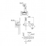 Bruma Adamastor Zestaw natryskowy 250 mm podtynkowy z ramieniem sufitowym chrom 3015802CR