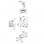 Bruma Adamastor Zestaw natryskowy 250 mm termostatyczny podtynkowy z ramieniem sufitowym chrom 1856012CR