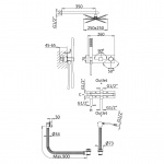 Bruma Adamastor Zestaw natryskowy 250 mm termostatyczny podtynkowy z ramieniem ściennym i syfonem chrom 1853712CR