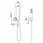 Bruma Adamastor Zestaw natryskowy ścienny ze słuchawką chrom 1455717CR