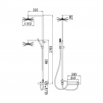 Bruma Adamastor Zestaw wannowo-natryskowy 300 mm naścienny z ramieniem ściennym chrom 3012672CR