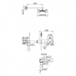 Bruma Adamastor Zestaw wannowo-natryskowy 250 mm podtynkowy z ramieniem ściennym i wylewką chrom 1853112CR