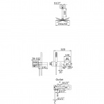 Bruma Adamastor Zestaw wannowo-natryskowy 250 mm podtynkowy z ramieniem sufitowym i wylewką chrom 1853412CR