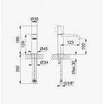Bruma Avalon Bateria bidetowa jednootworowa bez korka Chrom 1890201CR