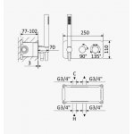 Bruma Avalon Bateria natryskowa termostatyczna podtynkowa z 2-wylotami Chrom 1842001CR