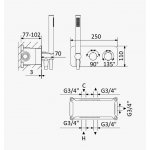 Bruma Avalon Bateria natryskowa termostatyczna podtynkowa z 3-wylotami Chrom 1842801CR