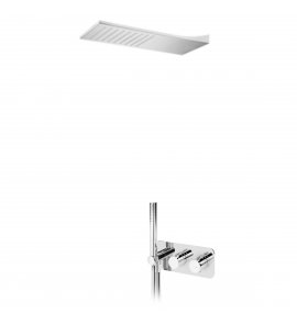 Bruma Avalon Bateria natryskowa termostatyczna podtynkowa z deszczownicą ścienną i słuchawką prysznicową Chrom 1844842CR
