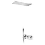 Bruma Avalon Bateria natryskowa termostatyczna podtynkowa z deszczownicą ścienną i słuchawką prysznicową Chrom 1844842CR