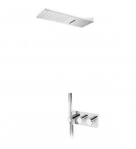Bruma Avalon Bateria natryskowa termostatyczna podtynkowa z deszczownicą ścienną i słuchawką prysznicową Chrom 1844852CR