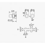Bruma Avalon Bateria natryskowa podtynkowa jednouchwytowa 2-drożna Chrom 1891601CR