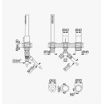Bruma Avalon Bateria natryskowa nablatowa 3-otworowa Chrom 1895001CR
