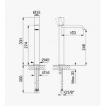 Bruma Avalon Bateria umywalkowa jednouchwytowa wysoka bez korka Chrom 1892101CR