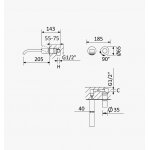 Bruma Avalon Bateria umywalkowa podtynkowa bez korka Chrom 1898401CR