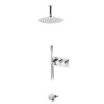 Bruma Avalon Bateria wannowo-natryskowa termostatyczna podtynkowa z deszczownicą Ø 250 mm słuchawką prysznicową i napełniaczem w przelewie Chrom 1843822CR