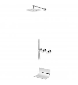 Bruma Avalon Bateria wannowo-natryskowa podtynkowa z deszczownicą Ø 250 mm wylewką i słuchawką prysznicową Chrom 1893551CR