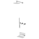 Bruma Avalon Bateria wannowo-natryskowa podtynkowa z deszczownicą Ø 250 mm wylewką i słuchawką prysznicową Chrom 1893551CR