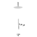 Bruma Avalon Bateria wannowo-natryskowa podtynkowa z deszczownicą sufitową Ø 250 mm napełnianiem przez przelew i słuchawką prysznicową Chrom 1893621CR