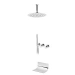 Bruma Avalon Bateria wannowo-natryskowa podtynkowa z deszczownicą sufitową Ø 250 mm wylewką i słuchawką prysznicową Chrom 1893651CR