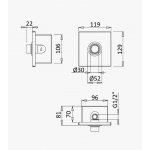 Bruma Bateria do pisuaru podtynkowa samozamykająca z puszką podtynkową Chrom 1430011CR