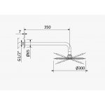 Bruma BlueR Deszczownica Ø 300 mm z ramieniem ściennym Sunrise 1455265SR