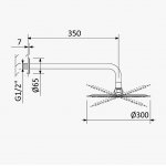 Bruma BlueR Deszczownica Ø 300 mm z ramieniem ściennym Chrom 1455265CR