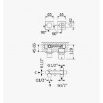 Bruma Breeze Bateria prysznicowa podtynkowa z 2 wyjściami Night Sky 1681621NS