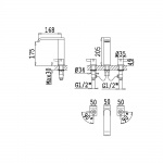 Bruma Breeze Bateria umywalkowa 3-otworowa z korkiem Click-Clack chrom 1682511CR