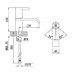 Bruma Breeze Bateria umywalkowa jednootworowa bez korka Night sky 1680101NS