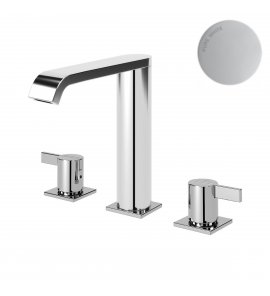 Bruma Breeze Bateria umywalkowa 3-otworowa bez korka Pure White 1682501PW