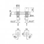 Bruma Breeze Bateria umywalkowa 2-otworowa Sunrise 1689401SR