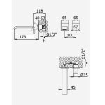    Bruma Breeze Bateria umywalkowa podtynkowa 17 cm bez korka Night Sky 1688901NS WYPRZEDAŻ EKSPOZYCJI!!