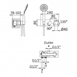 Bruma Breeze Bateria wannowo-natryskowa termostatyczna podtynkowa chrom 1872001CR