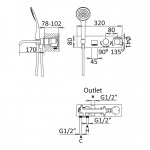 Bruma Breeze Bateria wannowo-natryskowa termostatyczna podtynkowa z wylewką chrom 1684701CR