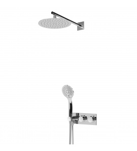 Bruma Breeze Zestaw natryskowy 250 mm termostatyczny podtynkowy z ramieniem ściennym chrom 1874802CR