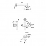 Bruma Breeze Zestaw natryskowy 250 mm termostatyczny podtynkowy z ramieniem ściennym chrom 1874802CR