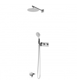 Bruma Breeze Zestaw natryskowy 250 mm termostatyczny podtynkowy z ramieniem ściennym i syfonem chrom 1873101CR